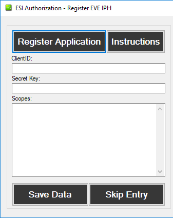 EVE IPH Data Entry Window